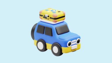 Seyahat eden 3D simgesi. İş, teknoloji, şirket, web siteleri, uygulamalar, eğitim, pazarlama ve promosyon için harika. Seyahat 3d simgesi canlandırması.