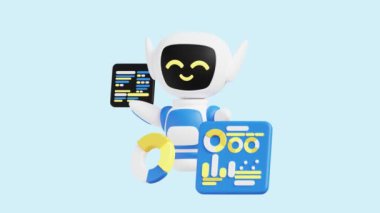 AI Risk Yönetimi 3D Animasyon Kavramı. Şirketler, teknoloji, şirketler, web siteleri, uygulamalar, eğitim, pazarlama ve tanıtım için idealdir. Yapay Zeka 3 boyutlu animasyon.