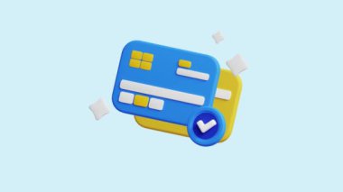 Ödeme Yöntemleri 3D Animasyon Kavramı. Şirketler, teknoloji, şirketler, web siteleri, uygulamalar, eğitim, pazarlama ve tanıtım için idealdir. Finansal Ekonomik 3D animasyon.