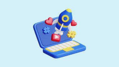 Dijital Pazarlama 3D Animasyon Kavramı. Şirketler, teknoloji, şirketler, web siteleri, uygulamalar, eğitim, pazarlama ve tanıtım için idealdir. Dijital Pazarlama 3 boyutlu canlandırma.