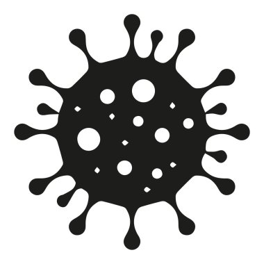 Virüs bakteri simgesi. Corona virüslerinin izometrik vektör çizimi