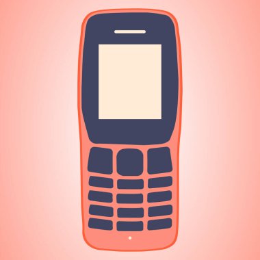 mobile phone icon, mobile phone with screen, illustration of a phone