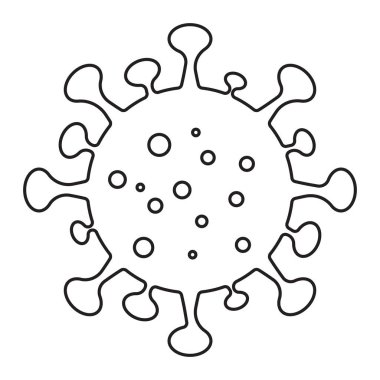 Coronavirus Bakteri Hücre Simgesi, 2019-nCoV, Covid-2019, Covid-19 Coronavirus Bakterisi. Enfeksiyon yok ve Coronavirus Kavramını Durdur. Çin 'de tehlikeli Coronavirus hücresi, Wuhan. İzole Vektör Simgesi