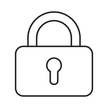 asma kilit simgesi beyaz arkaplanda izole edildi