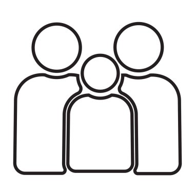 Family, parents and child, linear icon. Line with editable stroke
