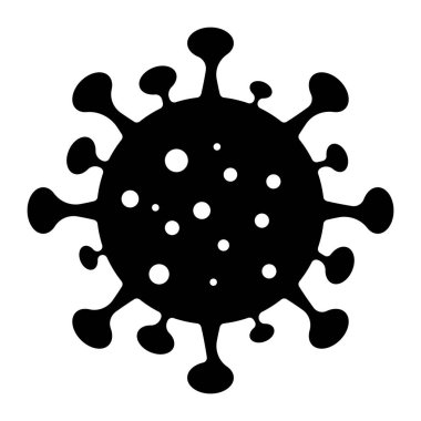 Coronavirus Bakteri Hücre Simgesi, 2019-nCoV, Covid-2019, Covid-19 Coronavirus Bakterisi. Enfeksiyon yok ve Coronavirus Kavramını Durdur. Çin 'de tehlikeli Coronavirus hücresi, Wuhan. İzole Vektör Simgesi