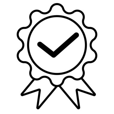 Approval check vector icon, flat style design