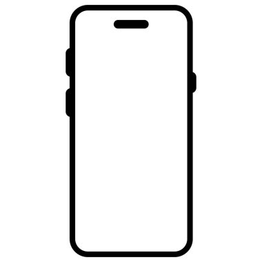 Boş beyaz ekran alfa transperant vektör illüstrasyonlu akıllı telefonun yüksek kalite gerçekçi yeni versiyonu. Projeniz için gerçekçi model şablon telefonu, görsel ui uygulama tanıtımı.