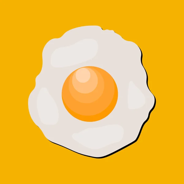 Fried Egg Illustration Egg Illustration Vector White Background — Image vectorielle