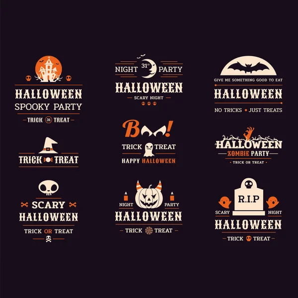 Halloween Vectors Illustrations Emojis Patterns — Stock Vector