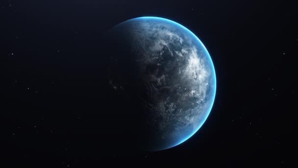 Planeta Tierra Rotación Desde Marco Hacia Animación Espacial — Vídeos de Stock