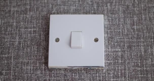 Ligue Desligue Botão Parede Swich Eletricidade Ligado Desligado Usado Pela — Vídeo de Stock