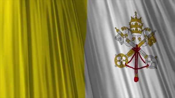 Bandiera Vaticana Simbionte Tessuto Pulito Realistico Animazione Ligu4K Video25 Fps — Video Stock