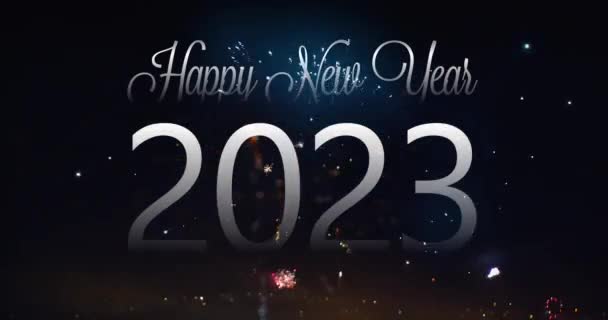 Feliz Año Nuevo 2023 Sabienes Hermosos Fuego Fondo — Vídeo de stock