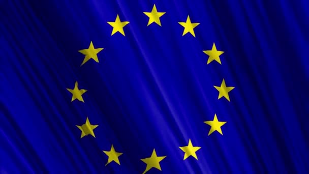 Europeiska Unionen Flagga Stjärnor Video Realistisk Animation 25Fps — Stockvideo