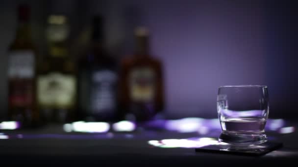Glass Alcohol Water Isolated Various Types Alcohol Background Video — Vídeo de Stock