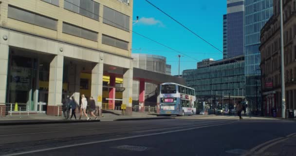 Manchester Cidade Vista Rua Alta Classificação Cores Básico Imagens — Vídeo de Stock
