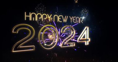 YILINI YIL 2024-124; Altın TEXT (124YIL) BÖLÜMDE Havai fişekler