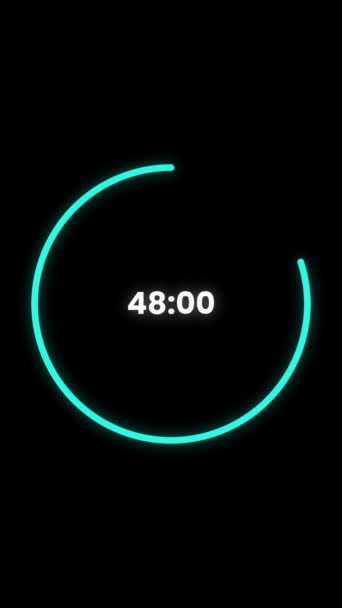 Interval Timer Box Een Minuut Laatste Countdown Witte Cijfers Cirkel — Stockvideo