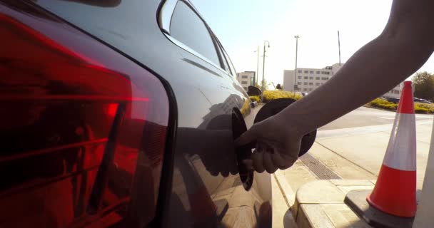 Reabastecer Carro Posto Gasolina — Vídeo de Stock