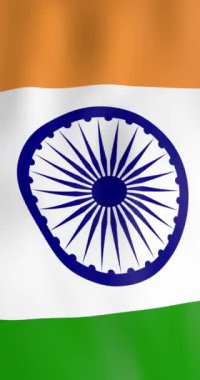 India Flag (124; Dikey Biçim Videosu: 124k Animasyon)
