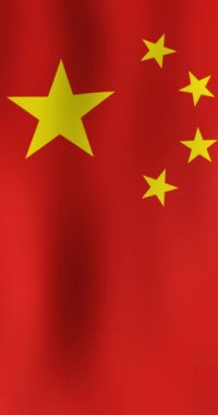 China National Flag Waving in The Wind (Rüzgârda Bayrak Dalgalanması)