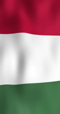 Macaristan Ulusal Bayrak Dalgalanması (The Wind 124; 4k Dikey Videosu - 124; Gerçekçi Canlandırma