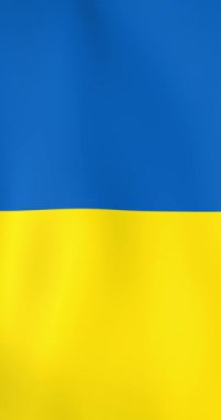 Ukrayna 'da Ulusal Bayrak Dalgalanması (The Wind 124; 4k Dikey Görüntü)