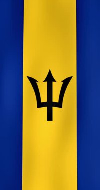 Barbados Bayrağı (124; Dikey Biçim Video 4k)