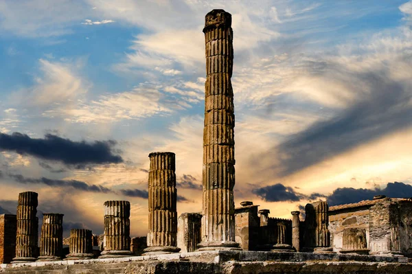 Columns Left Ruins Forum Pompeii Ancient Roman Empire — Stock Photo, Image