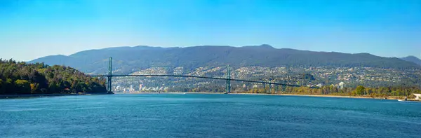 Vista Panorâmica Deslumbrante Vancouver Colúmbia Britânica Canadá Belo Dia Com Imagem De Stock