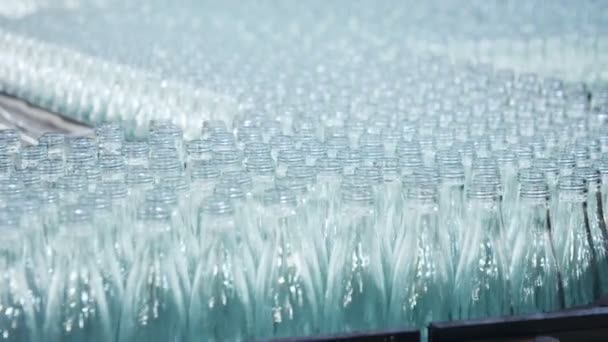 Produktion Glasflaskor Varmglasflaskor Produktionsanläggning — Stockvideo