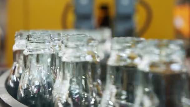 Výroba Skleněných Lahví Horké Skleněné Láhve Výrobním Závodě — Stock video