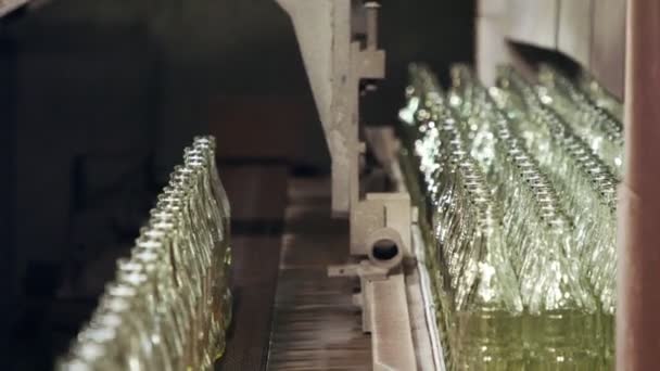 Výroba Skleněných Lahví Horké Skleněné Láhve Výrobním Závodě — Stock video