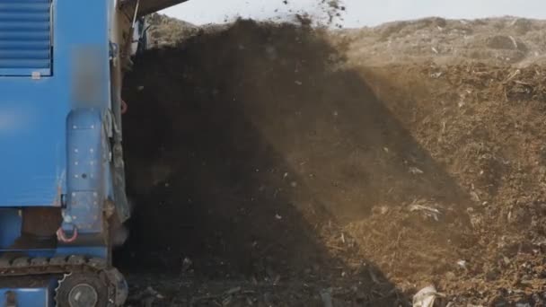 Sito Produzione Compost Industriale Pali Compost Miscelazione Macchina — Video Stock