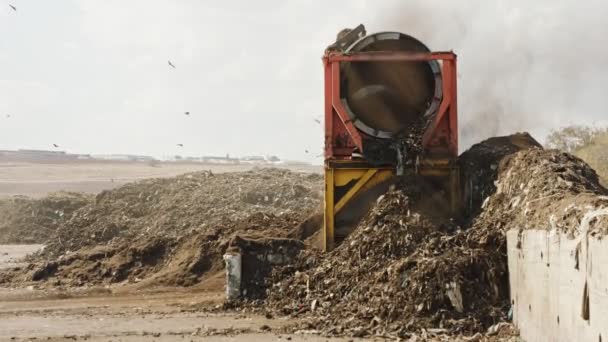 Výrobní Místo Indukčního Kompostu Strojní Screening Kompostů — Stock video