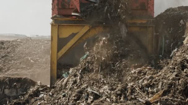 Inductrial Kompostproduktionsanläggning Maskinbesiktning Kompostpålar — Stockvideo