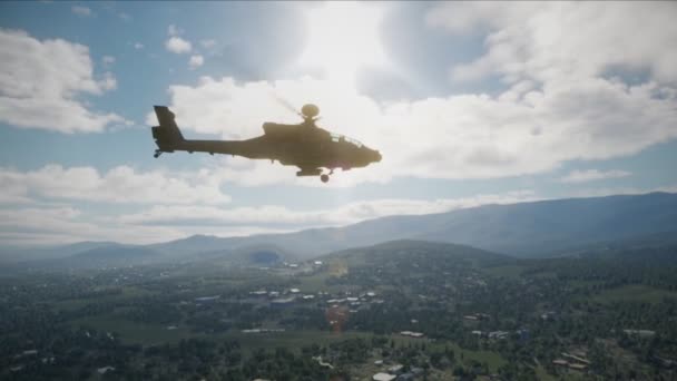 64D Hélicoptère Attaque Apache Longbow Armé Roquettes Missiles — Video