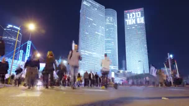 Tel Aviv Israel March 2023 Thousands People Marching Streets Protest — Stock Video
