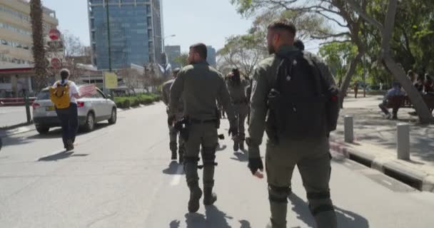 Tel Aviv Israel März 2023 Menschen Protestieren Gegen Justizreform Der — Stockvideo