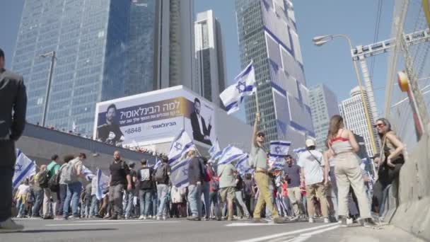 Tel Aviv Israel Mars 2023 Protestanter Kolliderar Med Polisstyrkor Våldsamma — Stockvideo