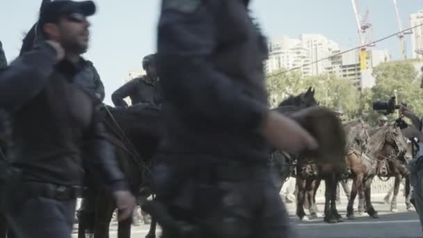 Tel Aviv Israel Marzo 2023 Manifestantes Chocan Con Fuerzas Policiales — Vídeos de Stock