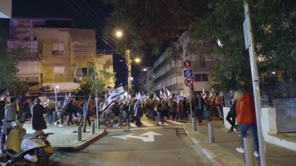 Tel Aviv Israel Marzo 2023 Personas Que Protestan Contra Reforma — Vídeos de Stock