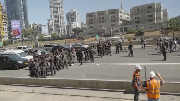 Tel Aviv Israel Mart 2023 Yargı Reformuna Karşı Düzenlenen Şiddetli — Stok video