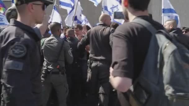 Tel Aviv Israel Mart 2023 Yargı Reformuna Karşı Düzenlenen Şiddetli — Stok video