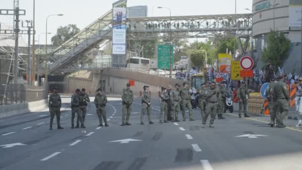 Tel Aviv Israel März 2023 Demonstranten Geraten Bei Gewalttätigen Protesten — Stockvideo