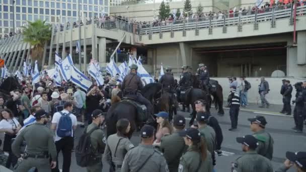 Tel Aviv Israel March 2023 Protesters Clash Police Forces Violent — Stock Video