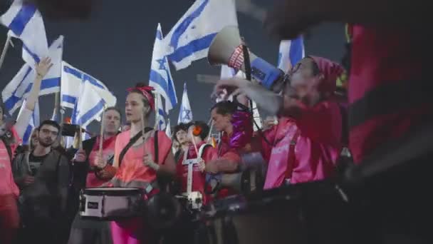 Tel Aviv Israel Março 2023 Pessoas Que Protestam Contra Reforma — Vídeo de Stock