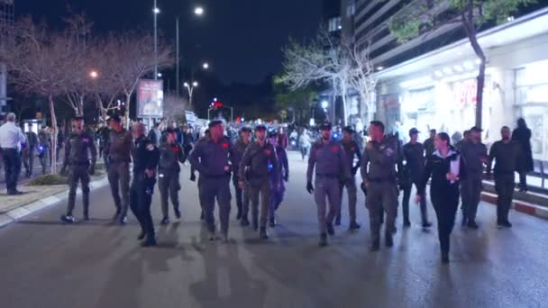 Bnei Brak Israel Marca 2023 Protestujący Zderzają Się Policją Podczas — Wideo stockowe