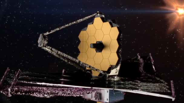 James Webb Telescopio Spaziale Nello Spazio Profondo Animazione — Video Stock